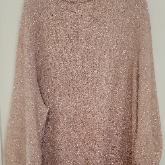 LOFT Shimmering Blush Crew Neck Sweater - Picture 2 of 3